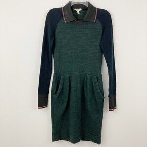 Isabel Marant Green and Black Long Sleeve Dress